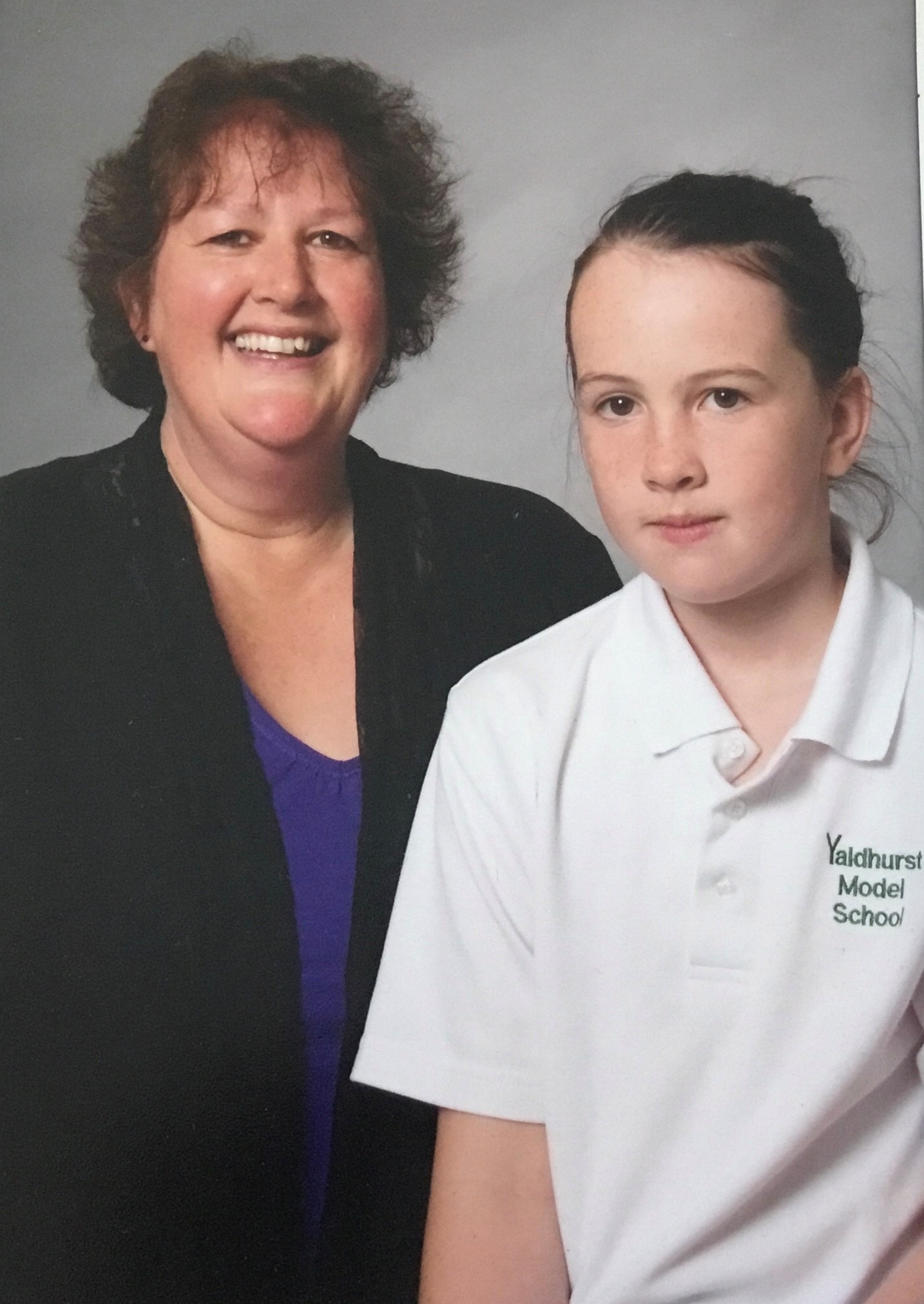 Wendy and Jorja during a school picture photoshoot